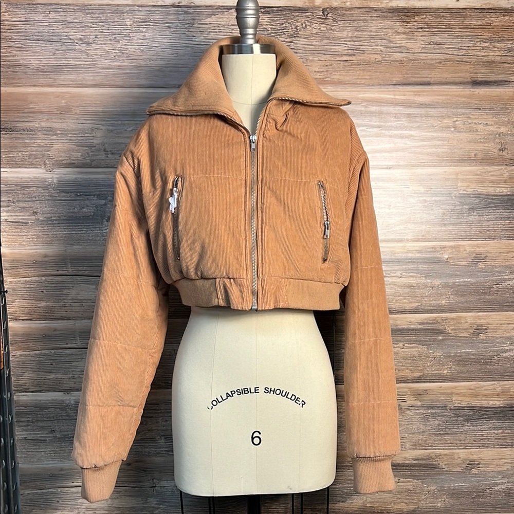 Forever 21 Cropped Corduroy Puffy Jacket NWT